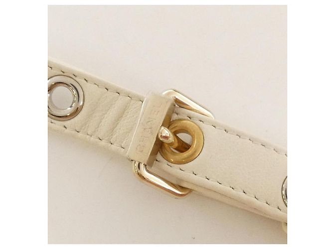 Timeless Cartera Chanel AP2548 de piel de cabra Plata Blanco Dorado - vista 9