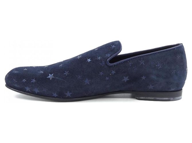Jimmy Choo Leder-Sneaker Blau Marineblau - Ansicht 2