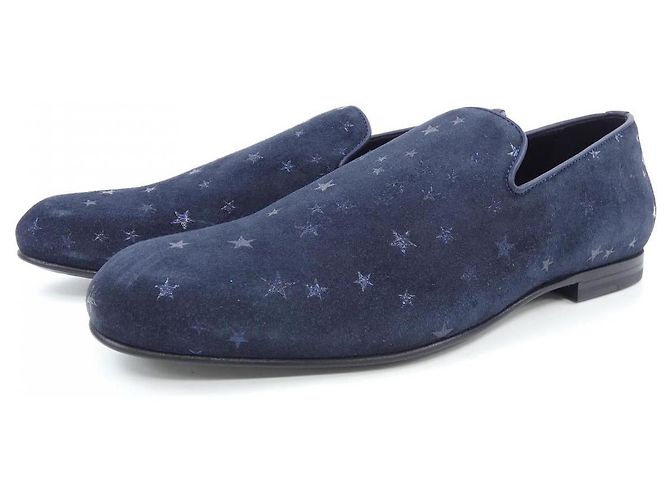 Jimmy Choo Leder-Sneaker Blau Marineblau - Ansicht 3