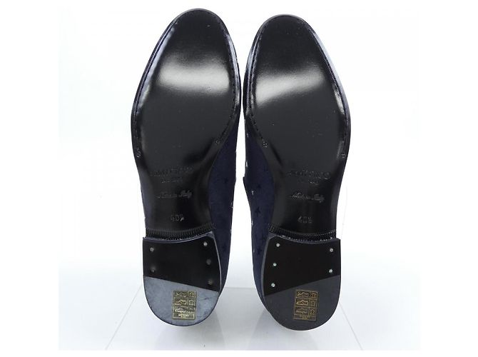 Jimmy Choo Leder-Sneaker Blau Marineblau - Ansicht 4