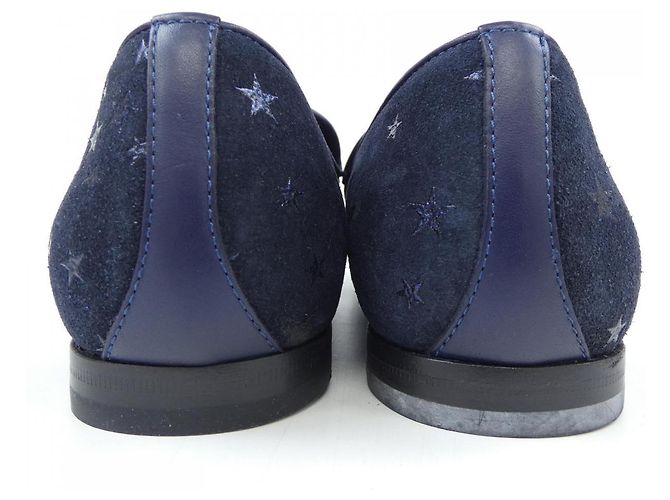 Jimmy Choo Leder-Sneaker Blau Marineblau - Ansicht 5