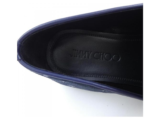 Jimmy Choo Leder-Sneaker Blau Marineblau - Ansicht 6