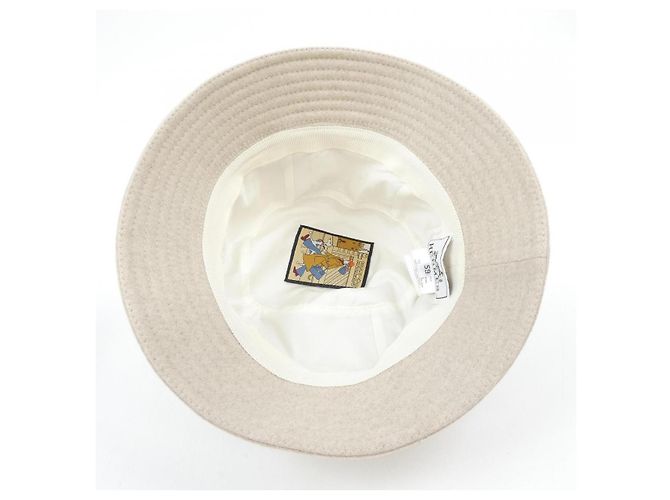 Cappello Hermès LA PARISIENNE H PASSANT Calvi 100% Cashmere Beige - vista 5