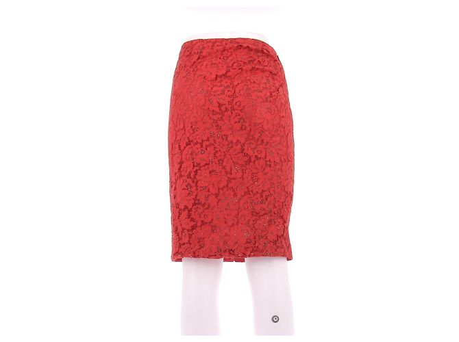 Gonna in cotone rossa Emanuel Ungaro Taglia 40 Rosso - vista 2