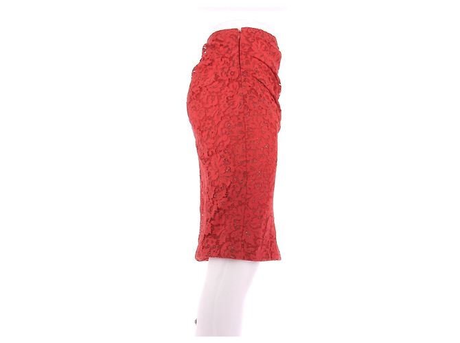 Gonna in cotone rossa Emanuel Ungaro Taglia 40 Rosso - vista 4