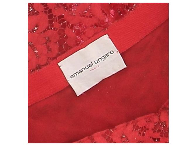 Gonna in cotone rossa Emanuel Ungaro Taglia 40 Rosso - vista 6