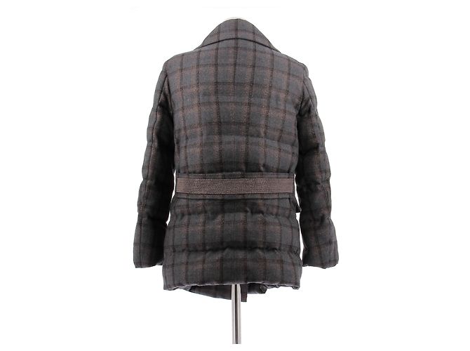 Brunello Cucinelli Karo-Blazer aus Wolle Grau - Ansicht 2