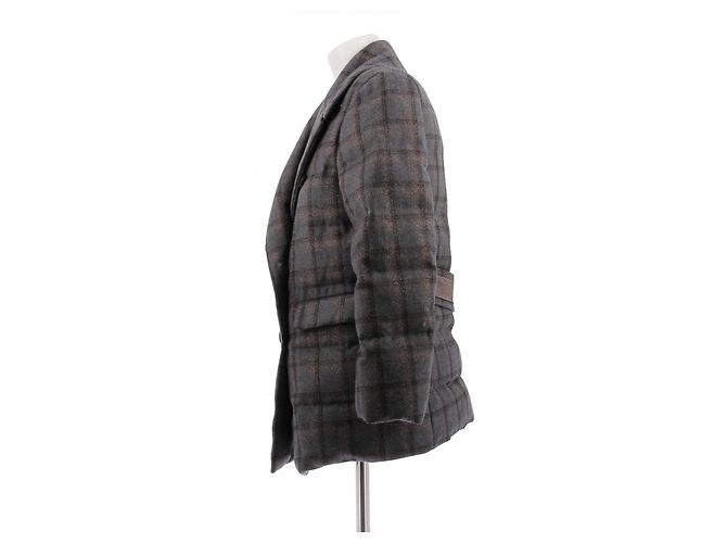 Brunello Cucinelli Karo-Blazer aus Wolle Grau - Ansicht 4