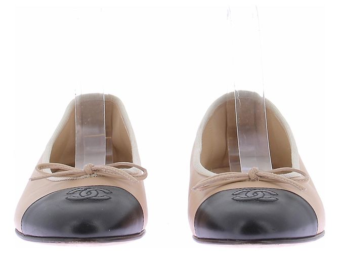 Chanel Ballerine Cambon beige e nere - vista 5