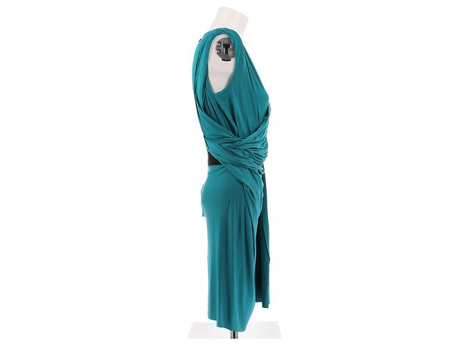 Emanuel Ungaro Seidenkleid Blau Größe 40 - Ansicht 3