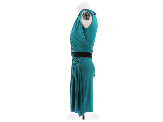 Emanuel Ungaro Seidenkleid Blau Größe 40 - Ansicht 4