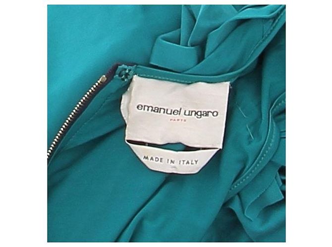 Emanuel Ungaro Seidenkleid Blau Größe 40 - Ansicht 6
