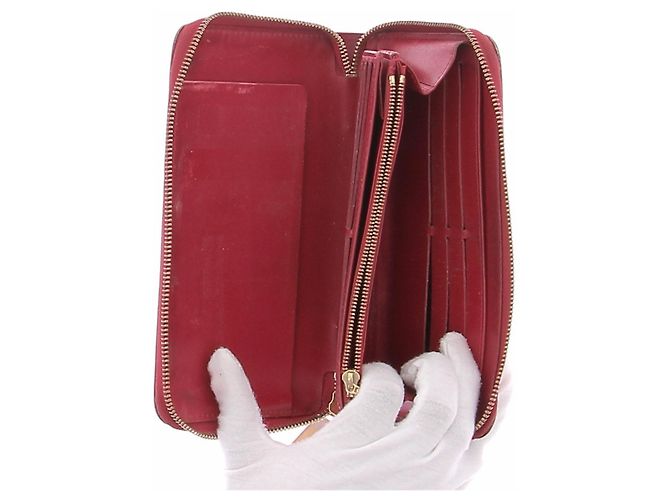 Louis Vuitton Glänzende rote Ledergeldbörsen - Ansicht 3