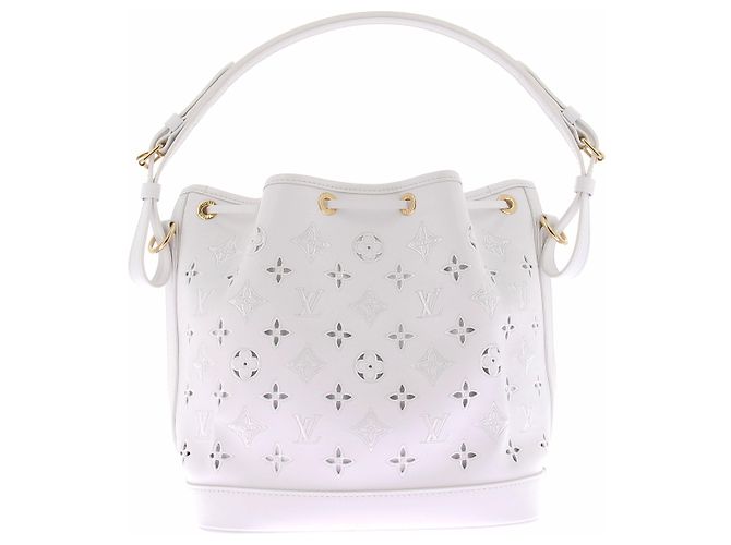 Noe Louis Vuitton Borsa Noé in pelle bianca Bianco - vista 2