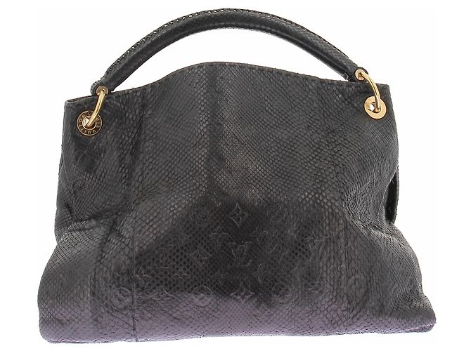 Louis Vuitton Bolsa Artsy em python preto - vista 2
