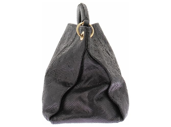 Louis Vuitton Bolsa Artsy em python preto - vista 3