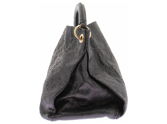 Louis Vuitton Bolsa Artsy em python preto - vista 4