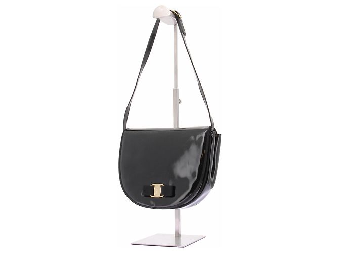 Salvatore Ferragamo Pochette in vernice nera Nero - vista 2