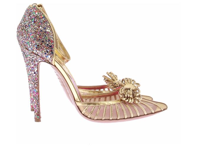 Dsquared2 Tacchi dorati con glitter D'oro - vista 2