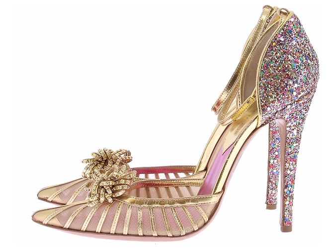 Dsquared2 Tacchi dorati con glitter D'oro - vista 3