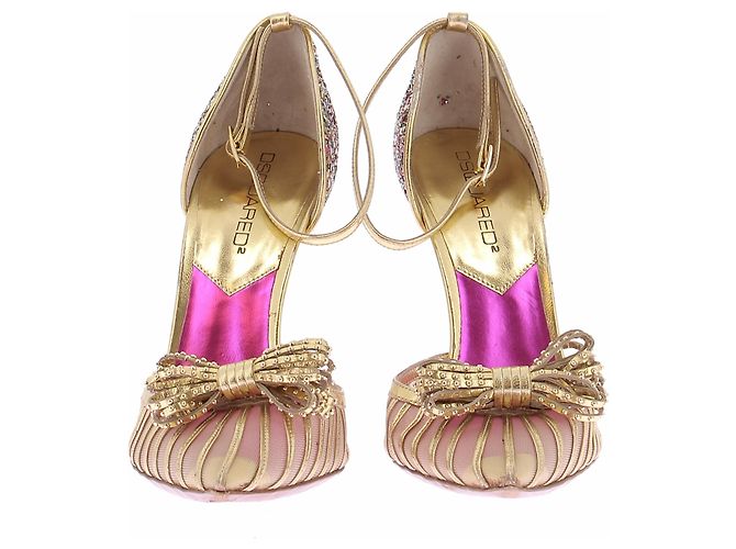 Dsquared2 Tacchi dorati con glitter D'oro - vista 4