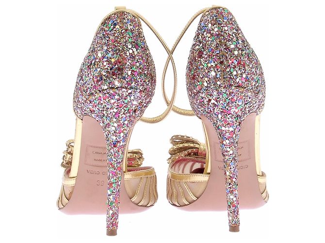 Dsquared2 Tacchi dorati con glitter D'oro - vista 5