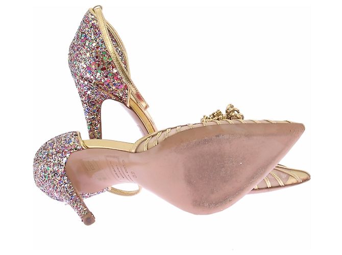 Dsquared2 Tacchi dorati con glitter D'oro - vista 6