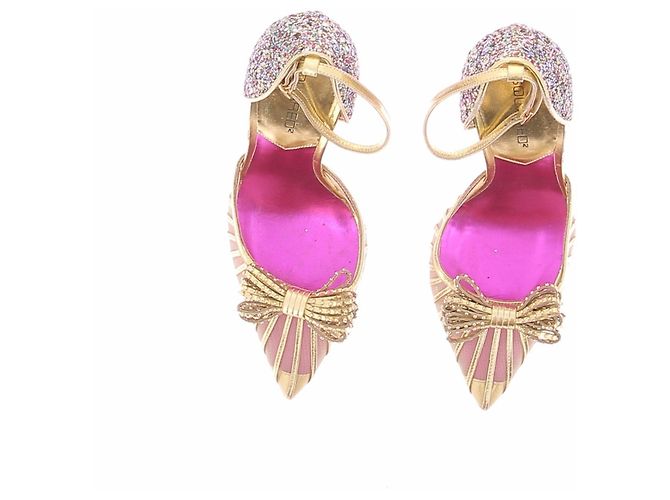 Dsquared2 Tacchi dorati con glitter D'oro - vista 7