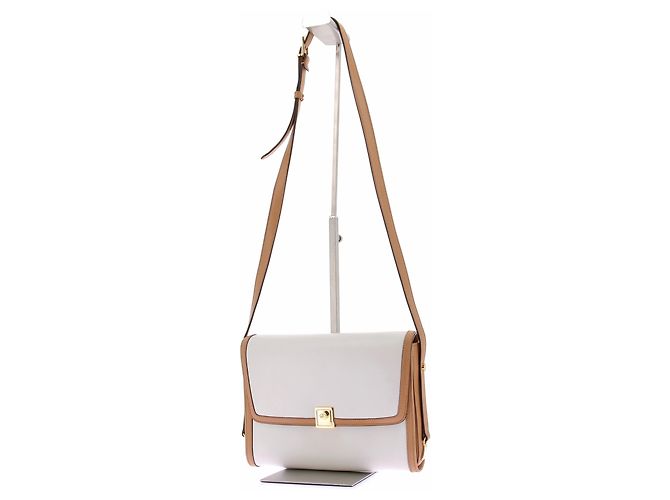 Gucci Borsa in pelle bianco e camel - vista 5