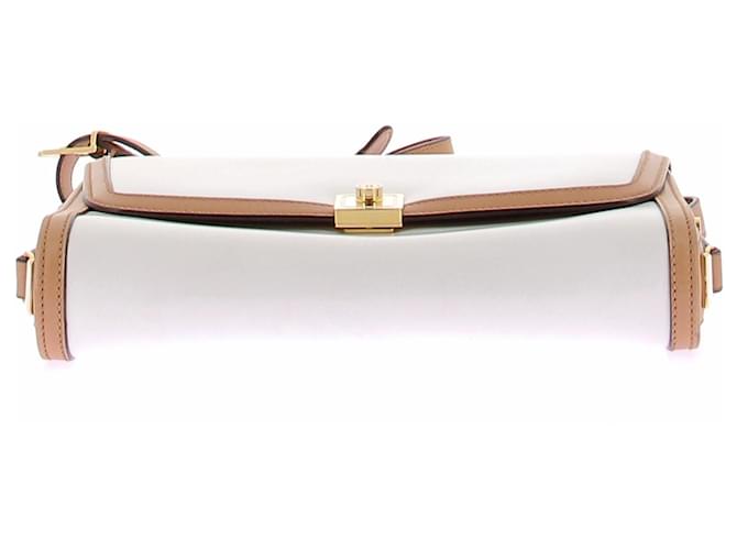 Gucci Borsa in pelle bianco e camel - vista 6