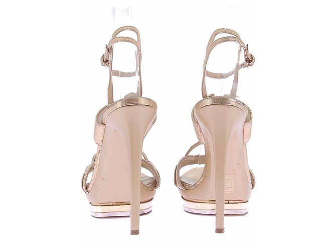 Herve Leger Sandali con tacco dorati D'oro - vista 4