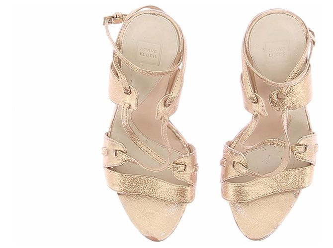 Herve Leger Sandali con tacco dorati D'oro - vista 6