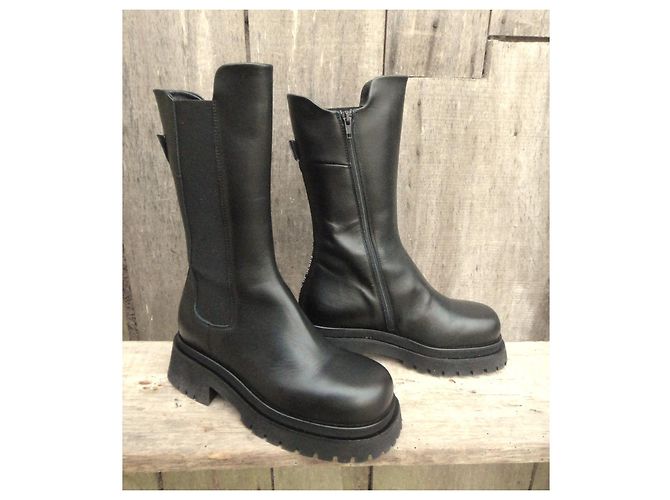 Autre Marque Botas de cuero Nude of Scandinavia Negro - vista 2