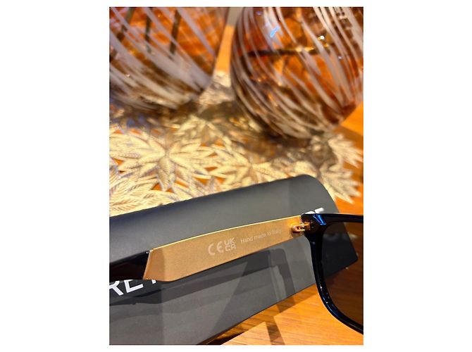 Autre Marque Retrosuperfuture Francis Flat Top Sonnenbrille - Schwarz/Gold Golden - Ansicht 11