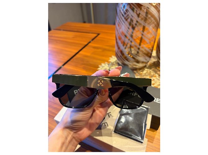 Autre Marque Retrosuperfuture Francis Flat Top Sonnenbrille - Schwarz/Gold Golden - Ansicht 20