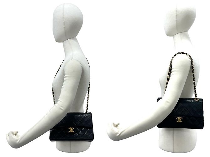 Borsa a Spalla Chanel Matelassé Coco Mark Double Flap Nero - vista 2