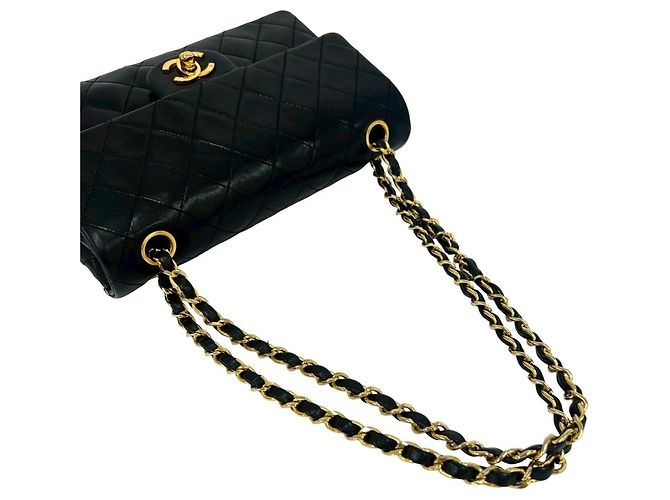 Borsa a Spalla Chanel Matelassé Coco Mark Double Flap Nero - vista 4