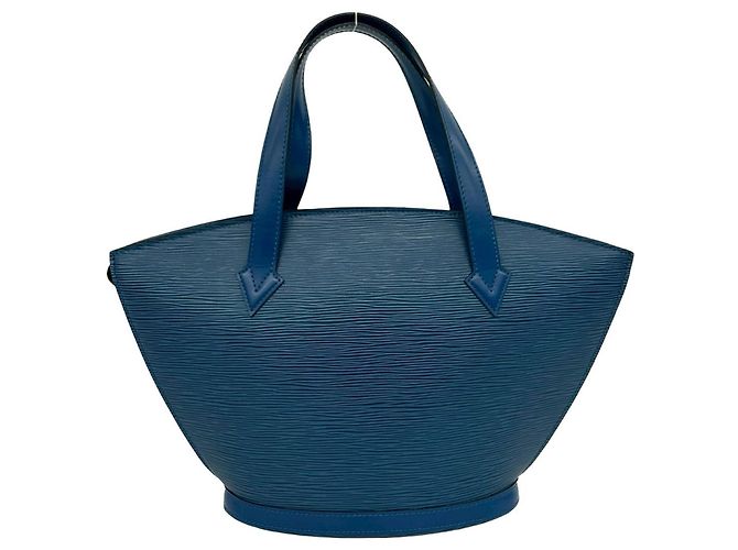 Borsa Louis Vuitton Vintage Saint Jacques in pelle Epi Blu - vista 3