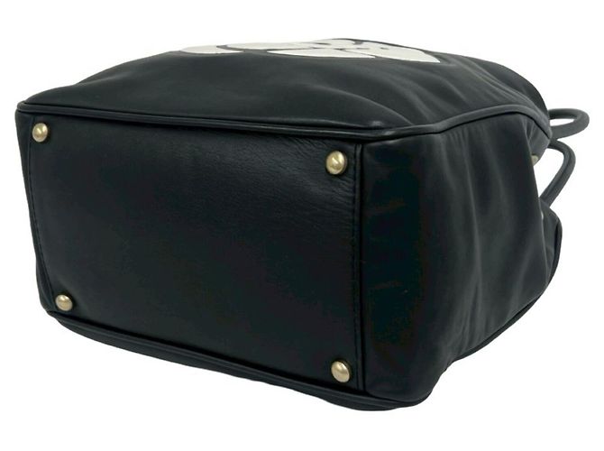 Chanel Camellia Leder Semi-Shoulder Bag Schwarz - Ansicht 8