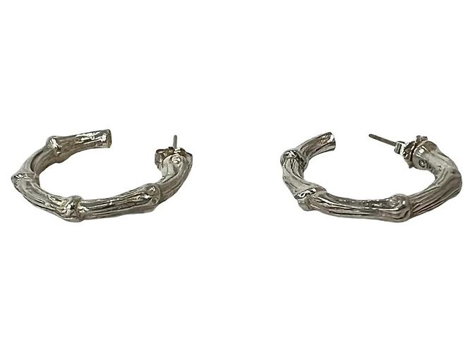 Tiffany & Co Orecchini a cerchio Tiffany Vintage Bamboo Argento - vista 5