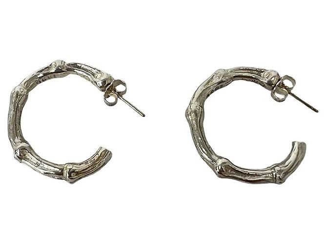 Tiffany & Co Orecchini a cerchio Tiffany Vintage Bamboo Argento - vista 6
