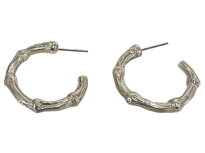 Tiffany & Co Orecchini a cerchio Tiffany Vintage Bamboo Argento - vista 7