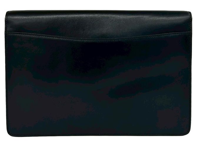 Céline Celine Vintage Medallion Circle Globe Logo Hardware Leder Schultertasche Schwarz - Ansicht 3
