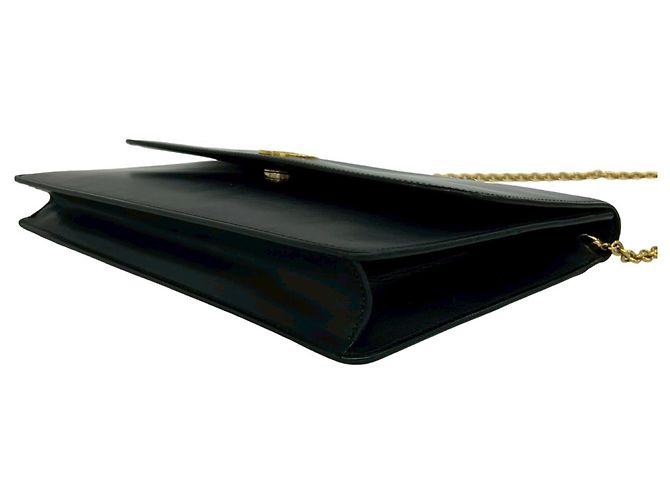 Céline Celine Vintage Medallion Circle Globe Logo Hardware Leder Schultertasche Schwarz - Ansicht 8