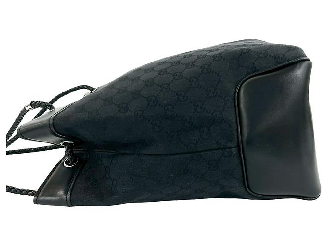 Borsa Tote GUCCI GG Canvas Leather Nero - vista 5