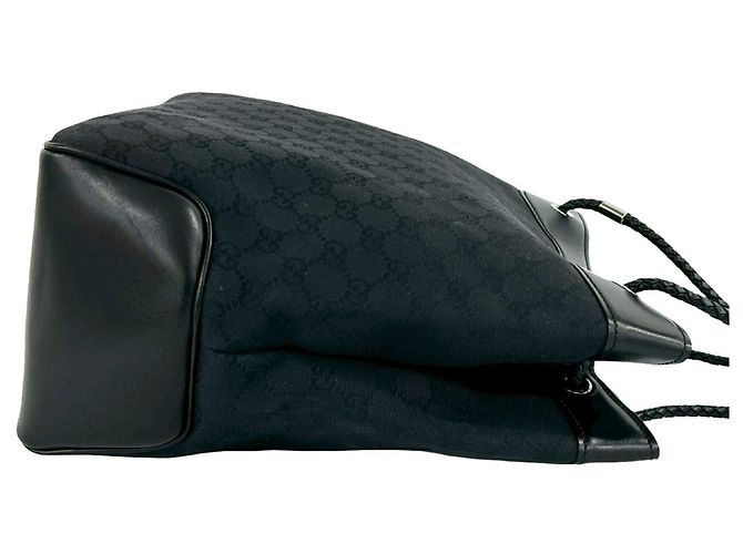 Borsa Tote GUCCI GG Canvas Leather Nero - vista 6