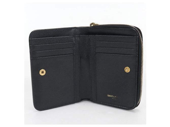 Cartera bi-fold para mujer Saint Laurent Negro - vista 3