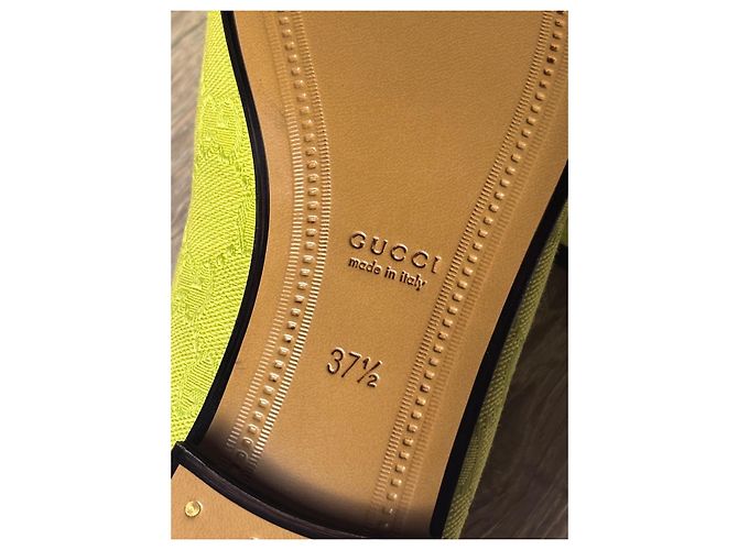 Gucci Jordaan Mocassini in tela monogramma GG Verde Giallo - vista 11