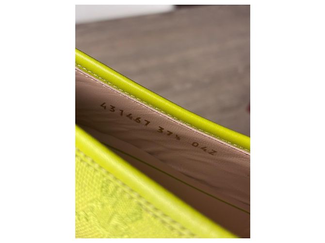 Gucci Jordaan Mocassini in tela monogramma GG Verde Giallo - vista 8