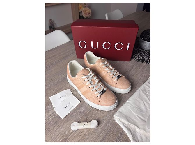 Gucci GG Supreme Canvas Low-Top Sneaker Beige Pink - Ansicht 2